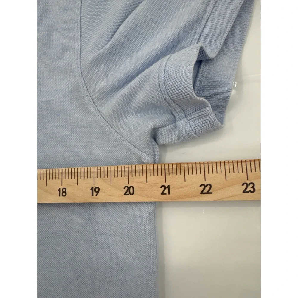 Banana Republic Core Temp Polo Shirt Mens Medium Light Blue Short Sleeve‎ Pique